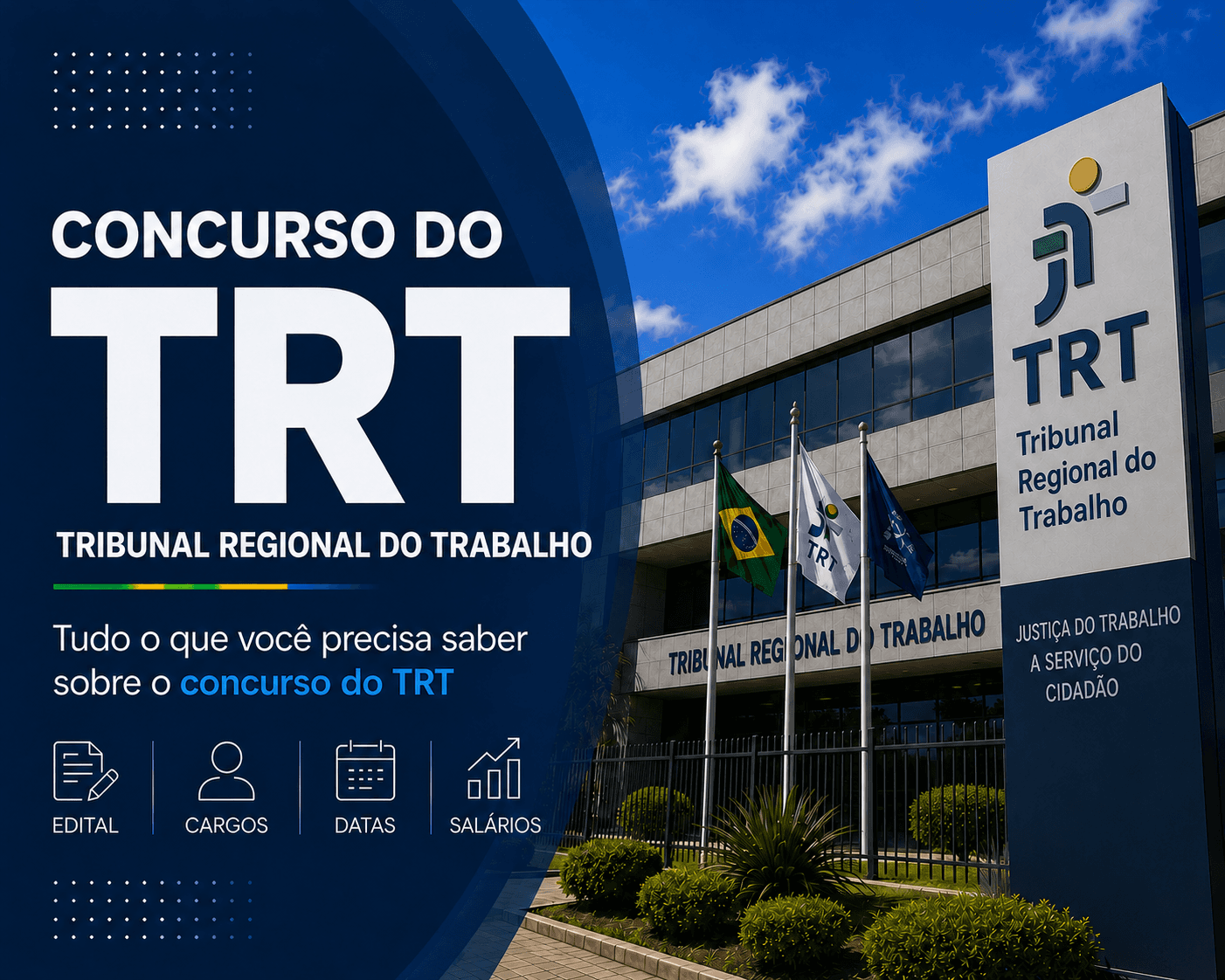 Concursos TRT 2026: 1.049 vagas previstas no orçamento — TRT RS, PR e PI são os mais avançados